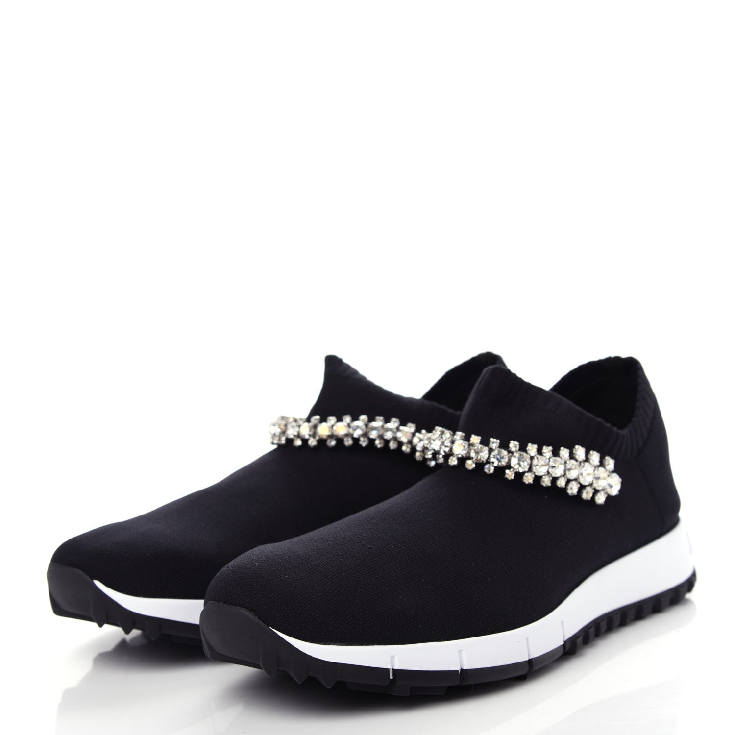 Jimmy Choo Knit Crystal Verona Sneaker 37.5 Black 3 of 10