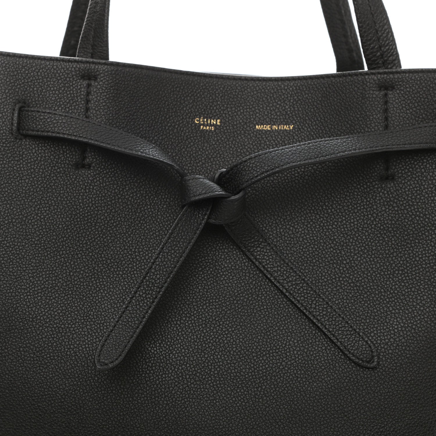Celine Soft Grained Calfskin Small Belt Cabas Phantom Black 8 of 10