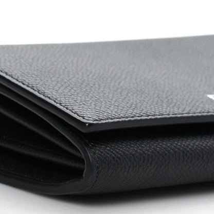 Balenciaga Signature Grained Calfskin Logo Ville Continental Wallet on Chain Black 7 of 8
