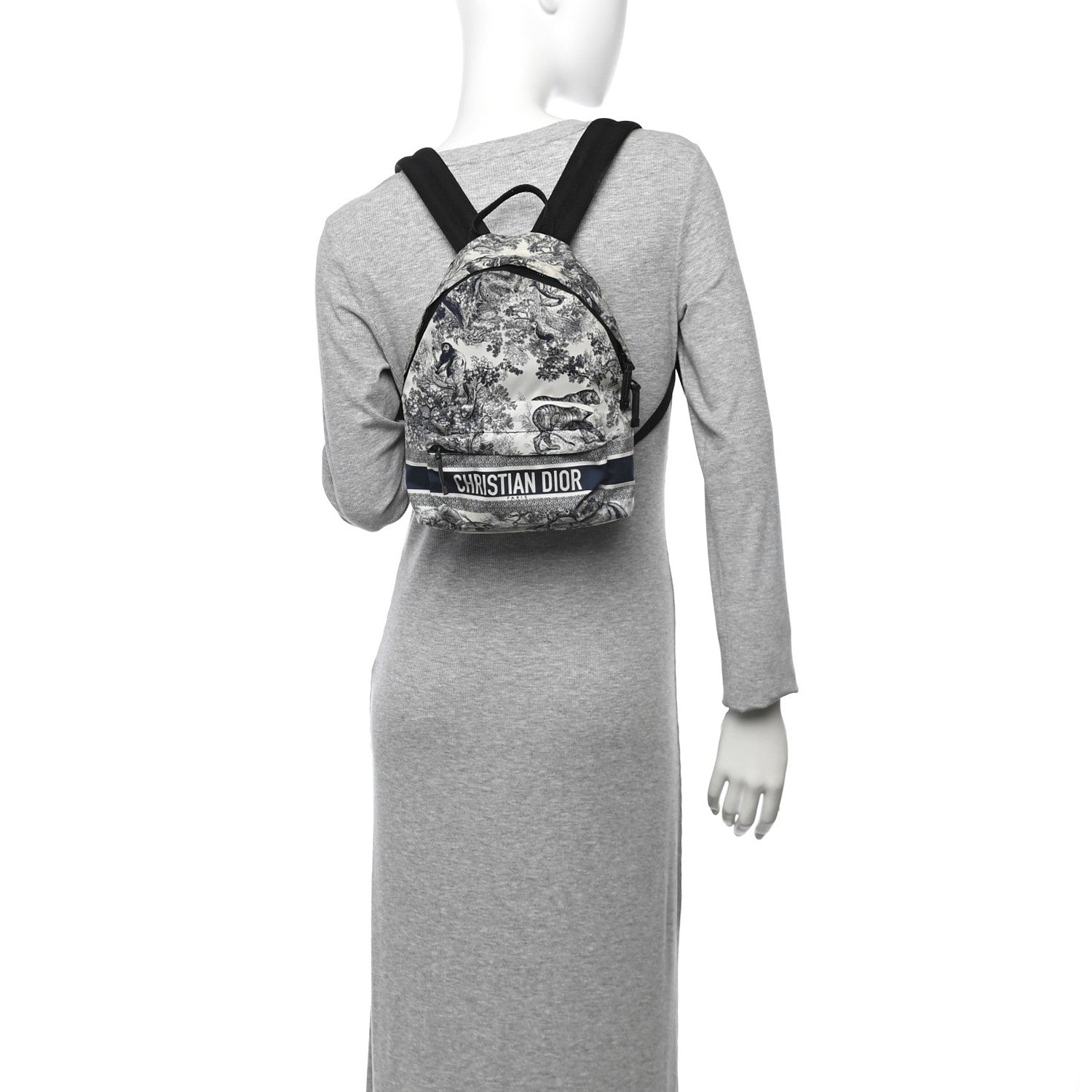 Christian Dior Nylon Technical Fabric Toile De Jouy Small Diortravel Backpack Blue 2 of 14