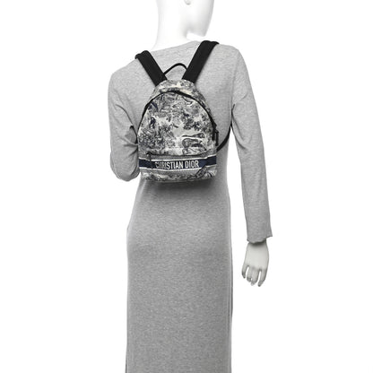 Christian Dior Nylon Technical Fabric Toile De Jouy Small Diortravel Backpack Blue 2 of 14