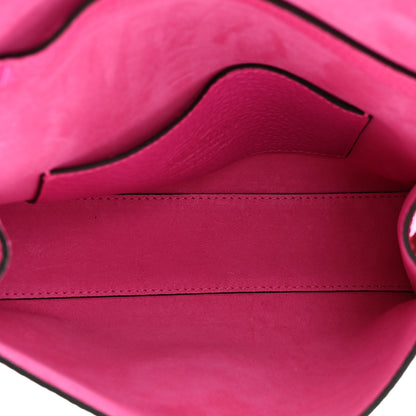 Valentino Garavani Pebbled Calfskin Enamel Monochrome Medium Rockstud Flip Lock Crossbody Bag Pink PP 5 of 9