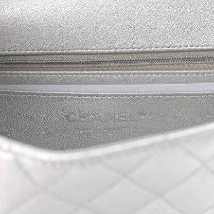 Chanel Metallic Lambskin Quilted Mini Rectangular Flap Silver 6 of 11