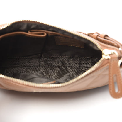 Burberry Lambskin Quilted Small Manor Pochette Shoulder Bag Dark Beige 5 of 13