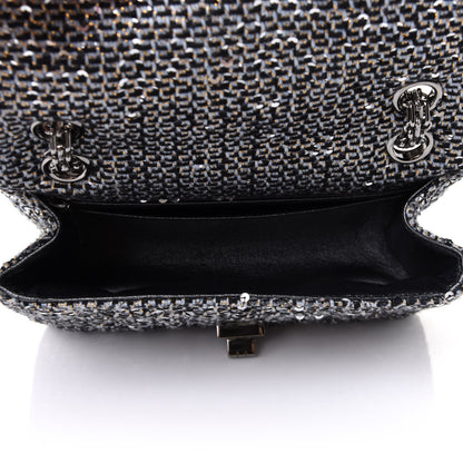 Chanel Tweed Quilted 2.55 Reissue Mini Flap Silver Black Gold 8 of 14