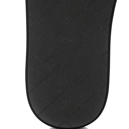 Chanel Lambskin Quilted Padded Charms Thong Sandals 36.5 Black 6 of 8