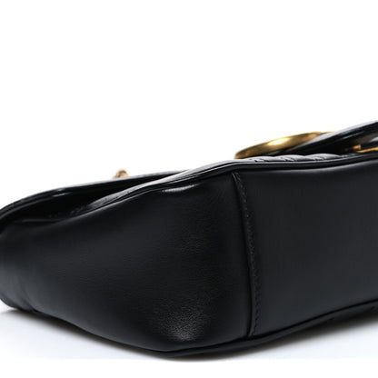 Gucci Calfskin Matelasse Small GG Marmont Shoulder Bag Black 9 of 10