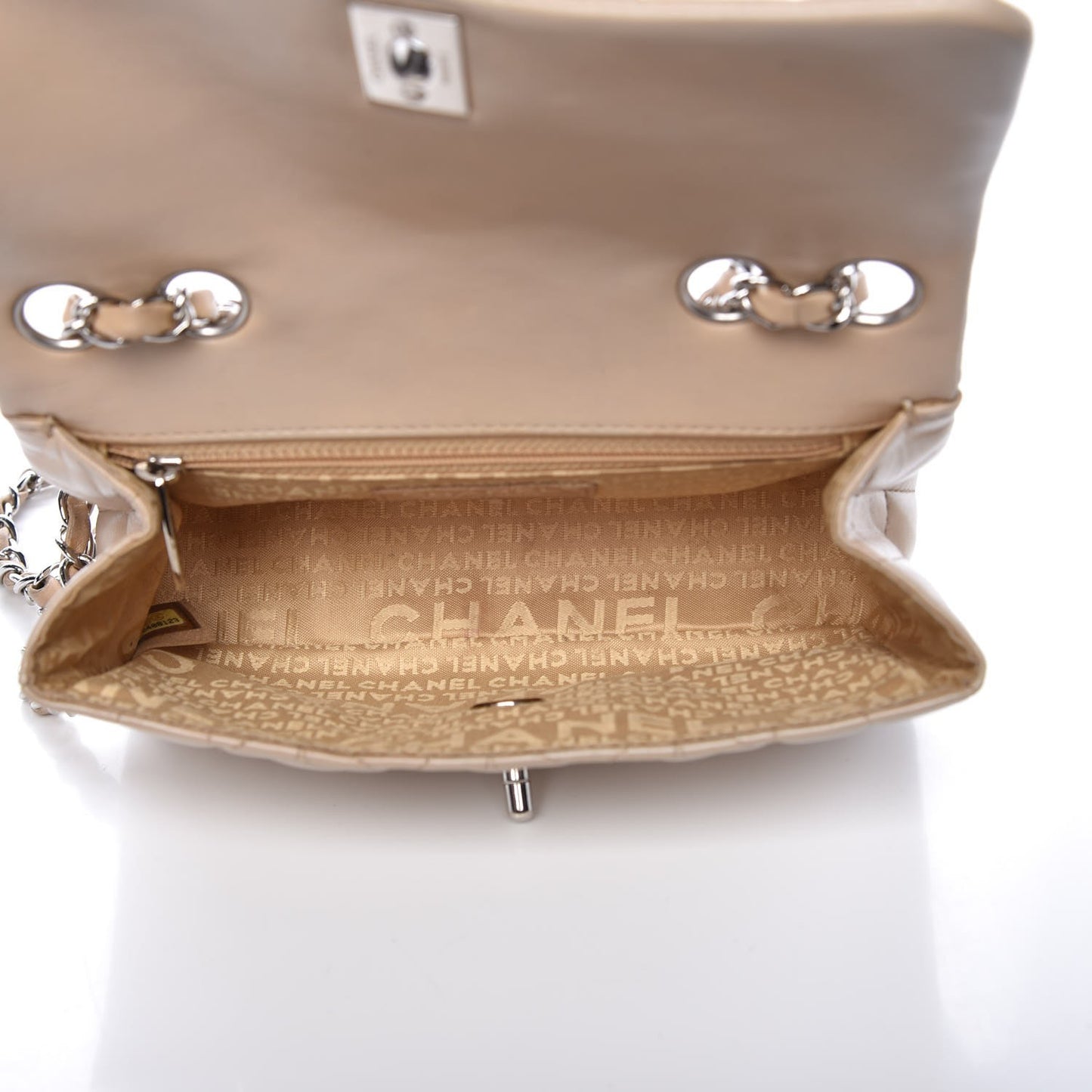 Lambskin Mini Lady Graphic Flap Ivory