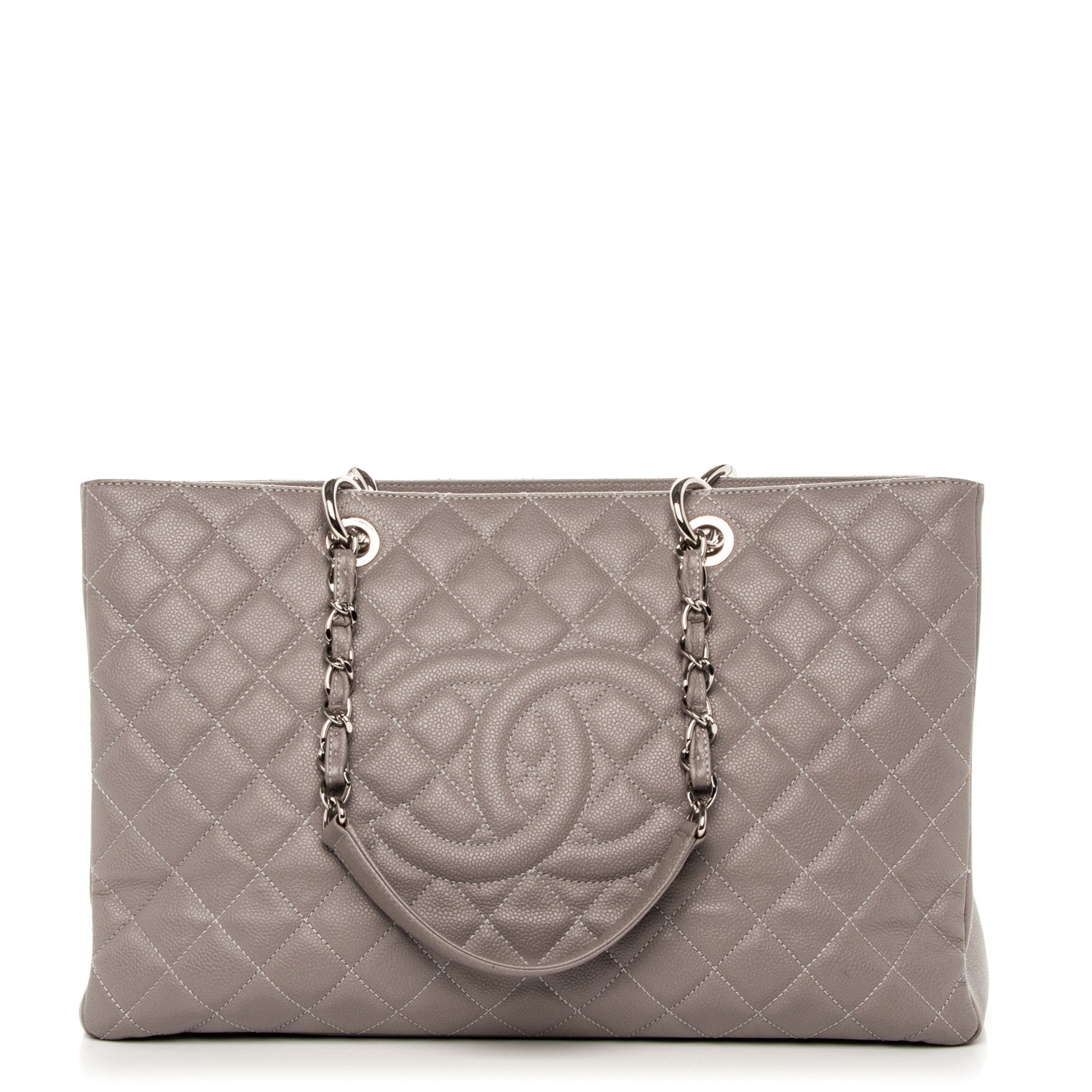 Chanel Caviar Quilted XL Grand Shopping Tote GST Light Grey 1 of 9