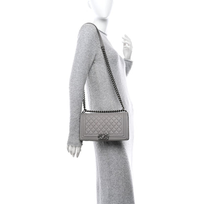 Chanel Calfskin Quilted Medium Boy Flap Grey 2 of 10
