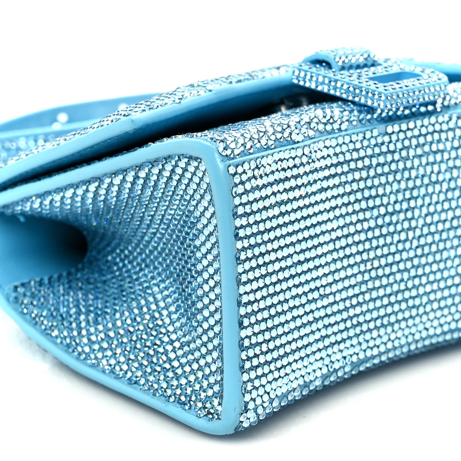Balenciaga Strass Suede Hourglass Top Handle Bag XS Light Blue 9 of 12