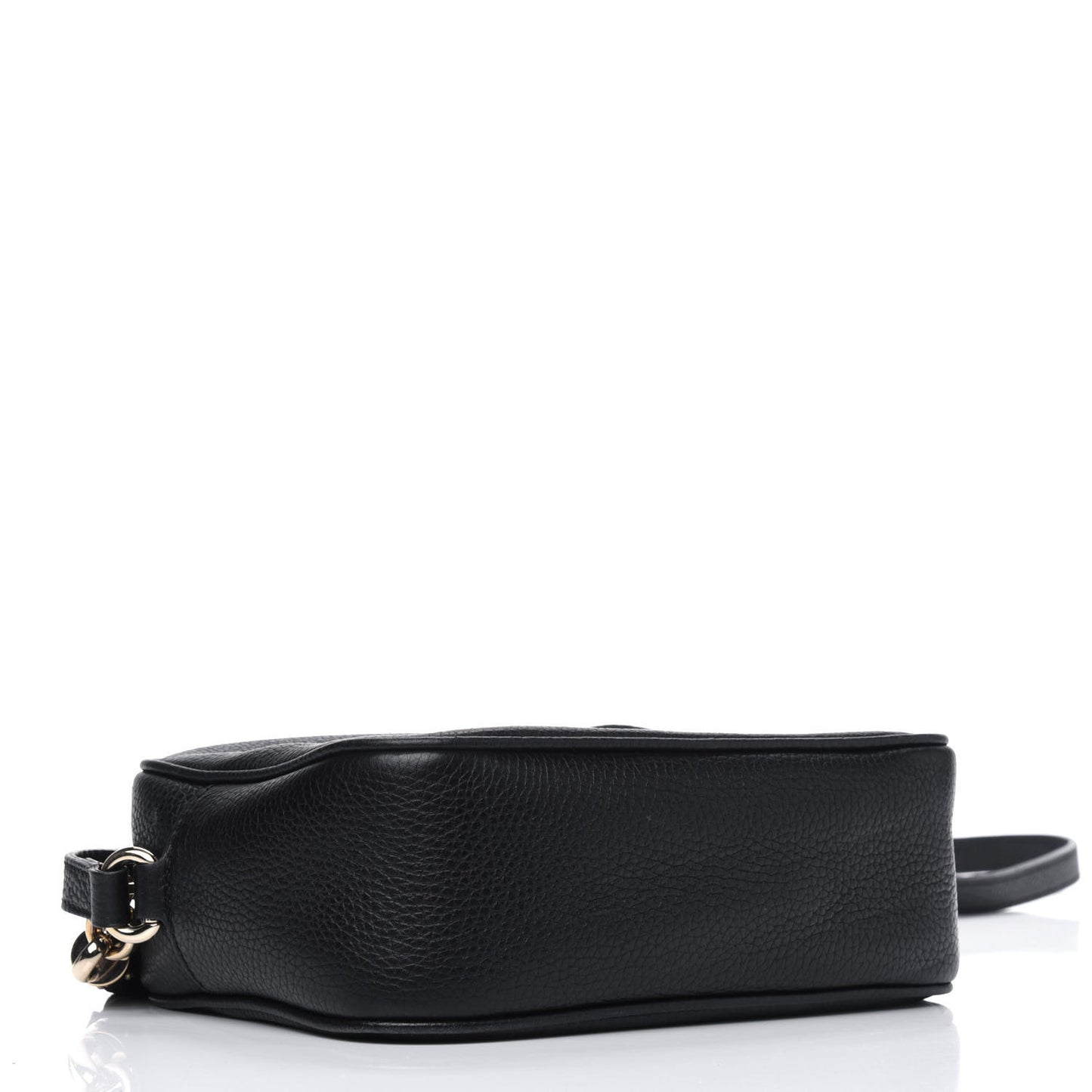 Pebbled Calfskin Small Soho Disco Bag Black