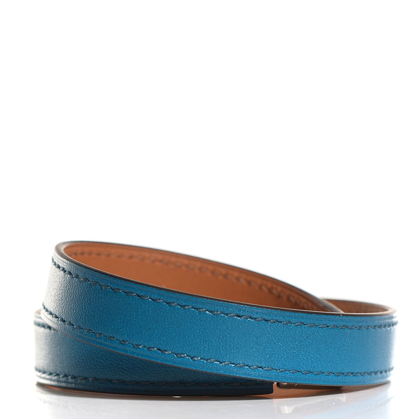 Veau Tadelakt Rivale Double Tour Bracelet Small Bleu Izmir