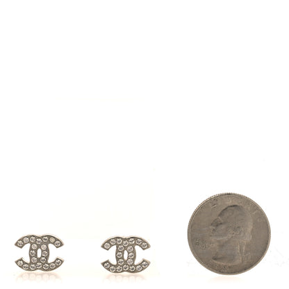 Chanel Crystal CC Earrings Silver 2 of 5