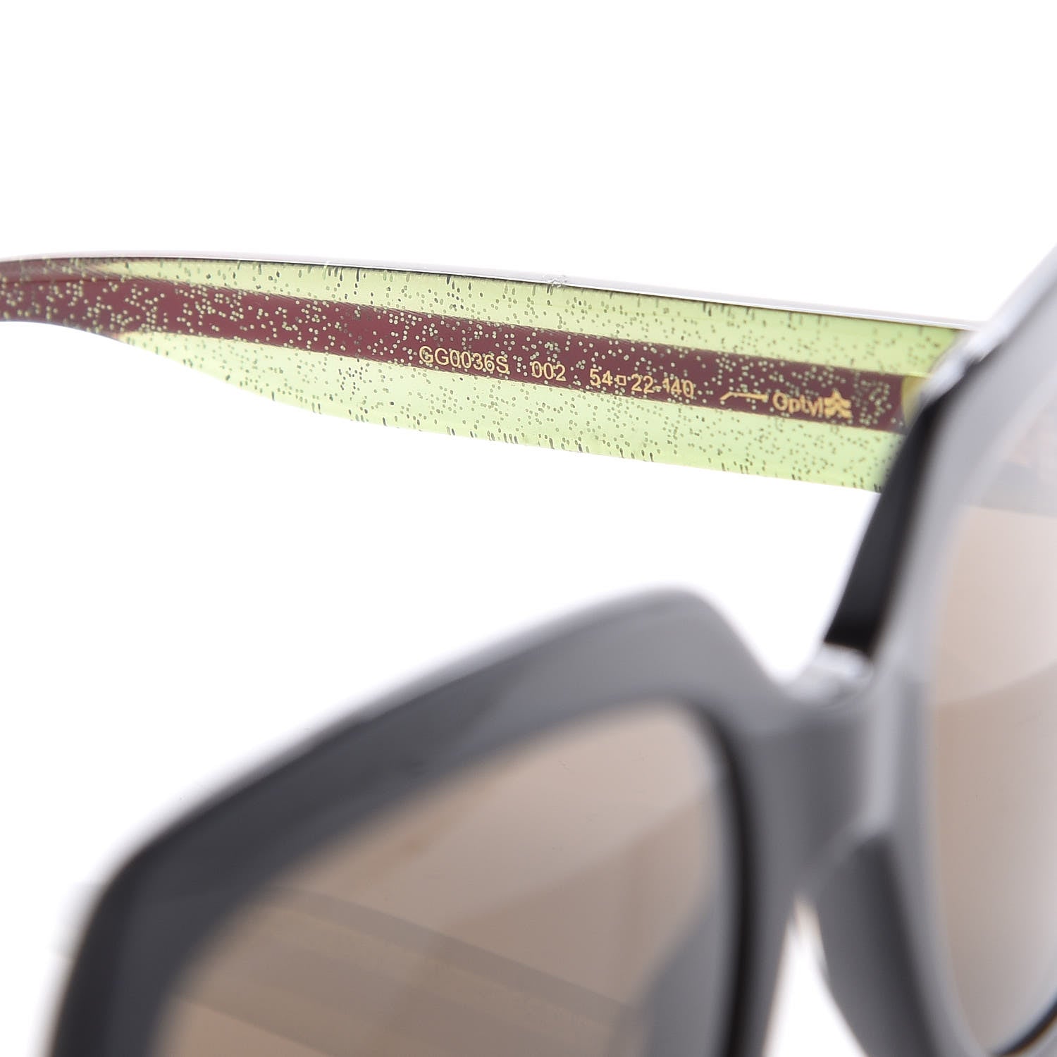 Gucci Oversize Square Web GG 0036S Sunglasses Black 6 of 7