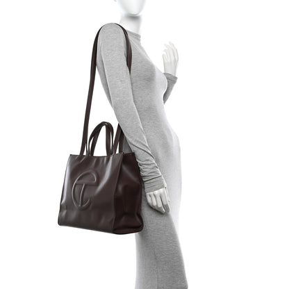 Telfar Vegan Leather Medium Shopping Bag Chocolate 2 of 13