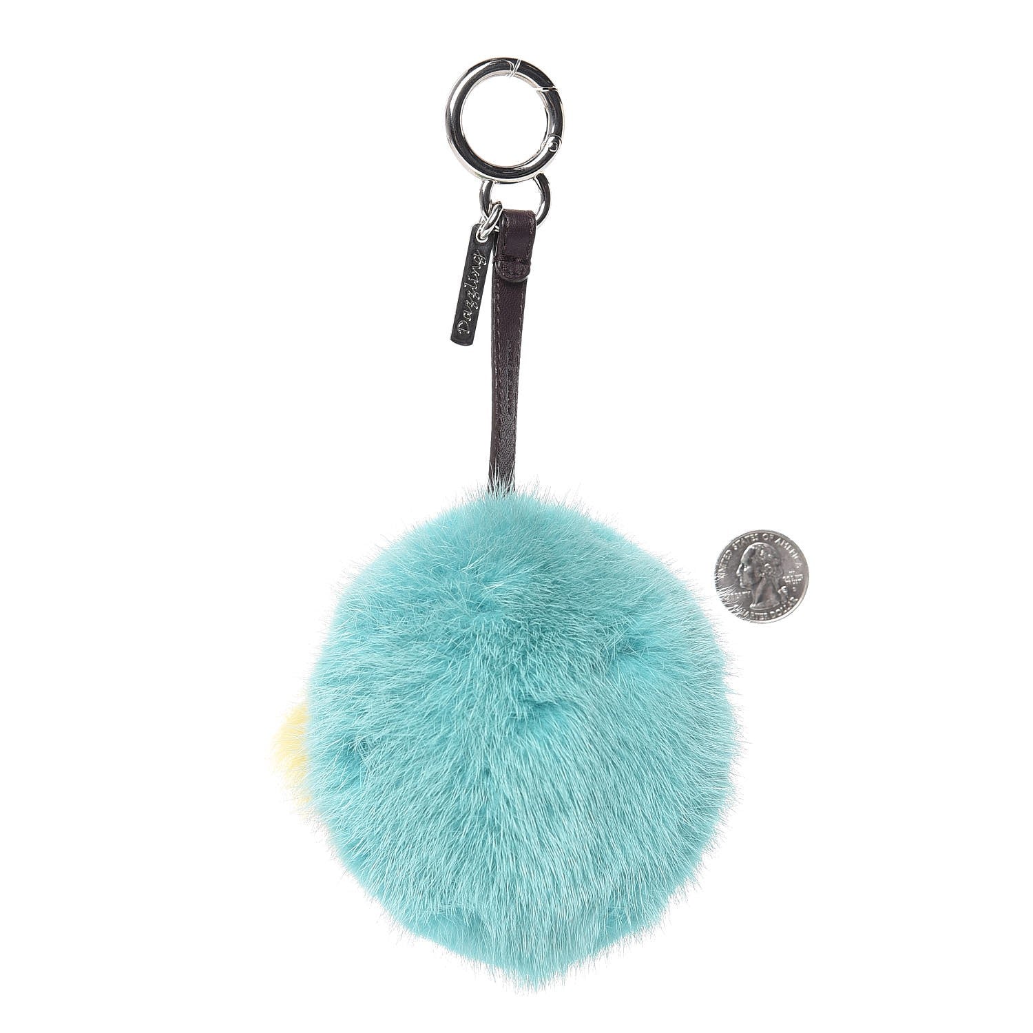 Fendi Shiny Nappa Mink Fox Fur Crystal QuTweet Dazzling Bag Bug Charm Bordeaux Seashell Multicolor 2 of 4