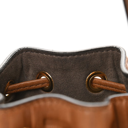 Fendi Vitello Cristallo Nature F is Fendi FF 1974 Embossed Mini Mon Tresor Bucket Bag Cuoio 9 of 11