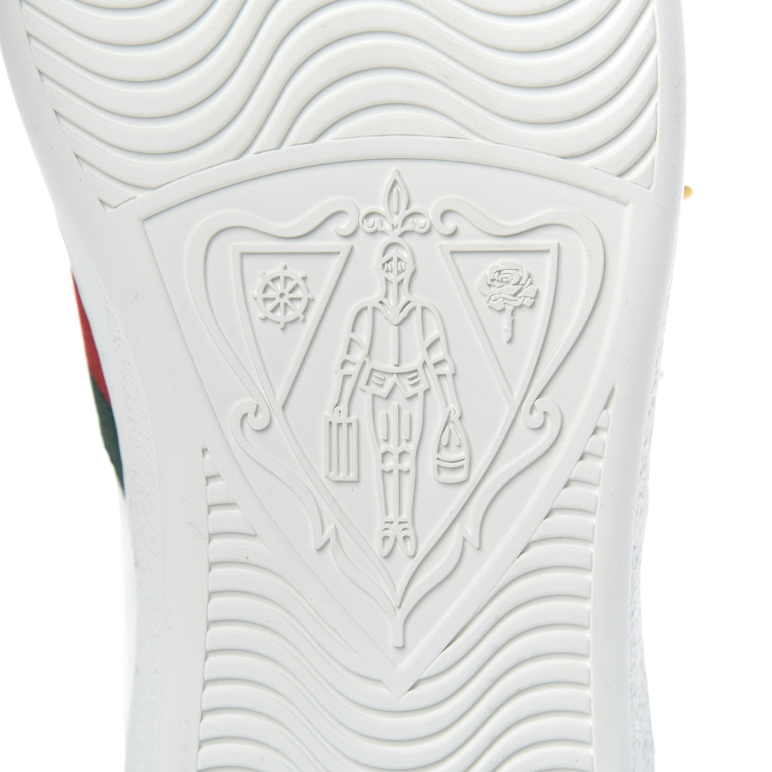 Gucci Mens Calfskin Web Studded Ace Sneakers 9.5 White 7 of 9