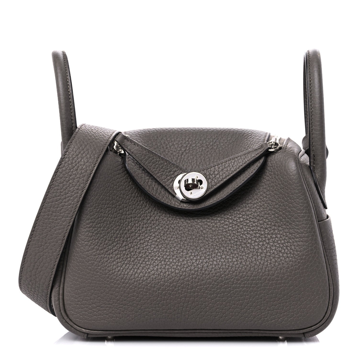 Hermes Taurillon Clemence Mini Lindy 20 Etain 1 of 16