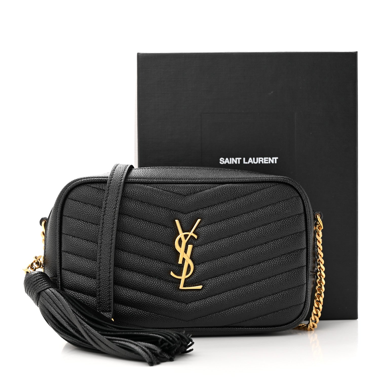 Saint Laurent Grain De Poudre Matelasse Monogram Mini Lou Camera Bag Black 13 of 13