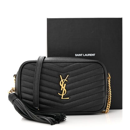 Saint Laurent Grain De Poudre Matelasse Monogram Mini Lou Camera Bag Black 13 of 13