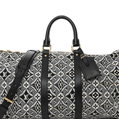 Louis Vuitton Jacquard Since 1854 Keepall Bandouliere 45 Grey 8 of 12