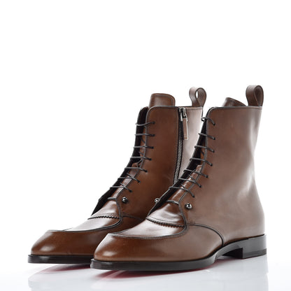 Christian Louboutin Patine Calfskin Mens Ajmone Flat Boots 41.5 Havane 3 of 9