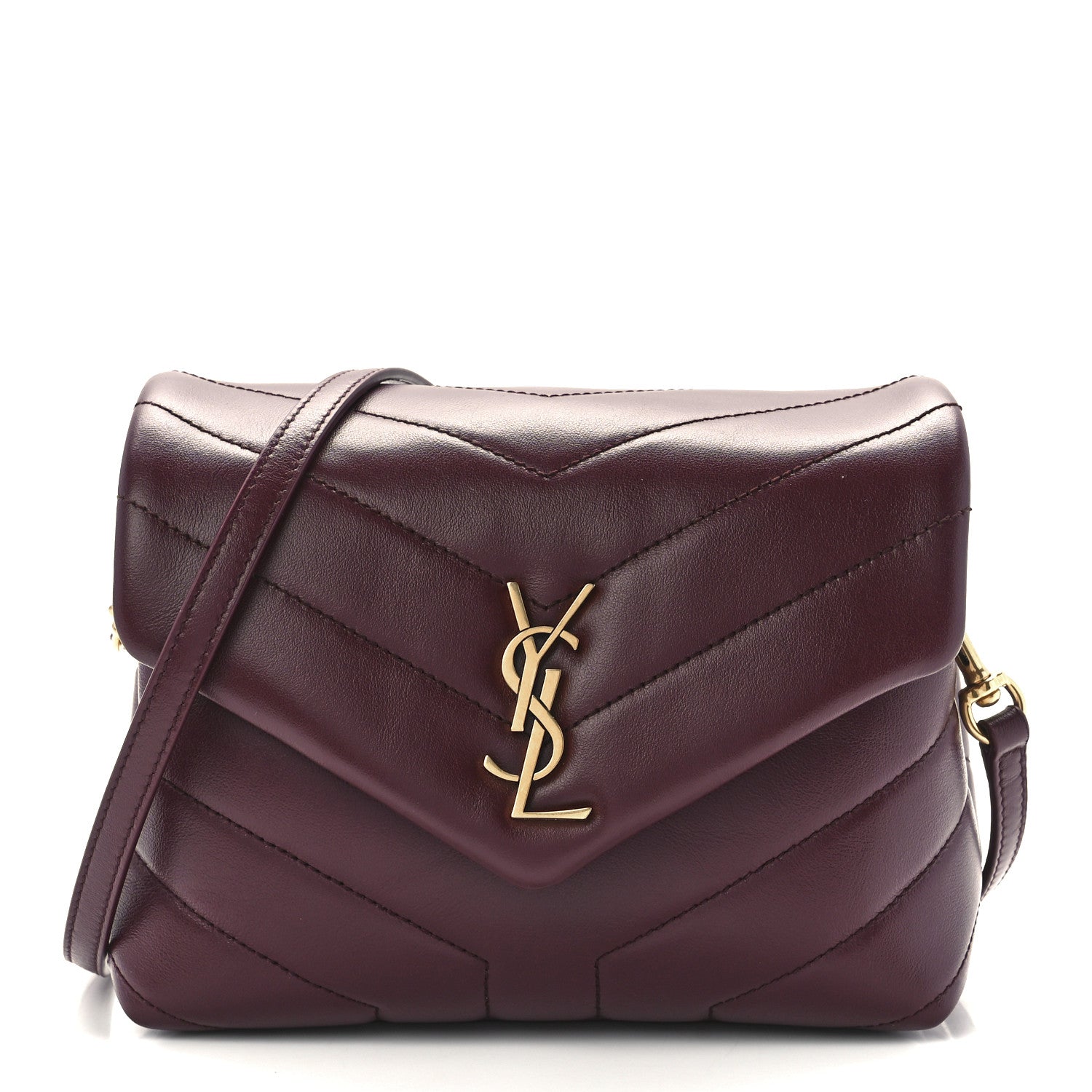 Saint Laurent Calfskin Y Quilted Monogram Toy Loulou Monogram Crossbody Bag Rouge Legion 1 of 13