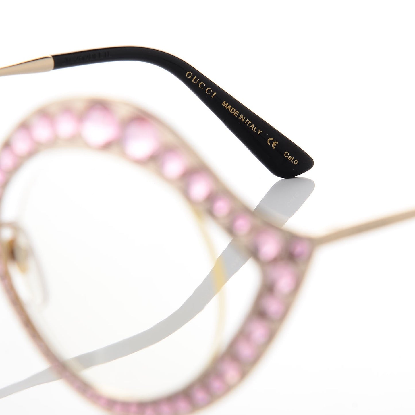 Metal Crystal Cat Eye Sunglasses GG0046S Pink