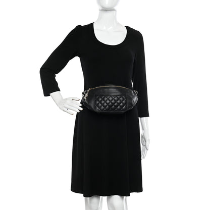 Chanel Lambskin Quilted Waist Bag Fanny Pack Black 2 of 15