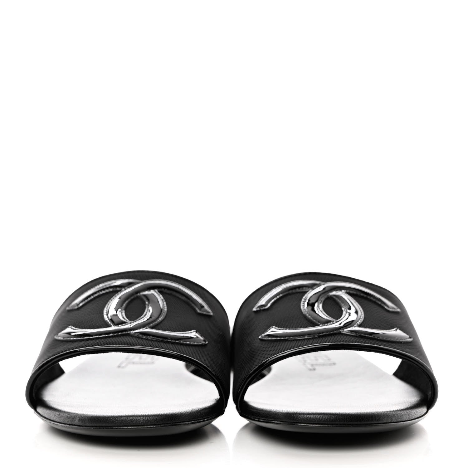 Chanel Mesh Patent Calfskin CC Mules 40 Black 2 of 9