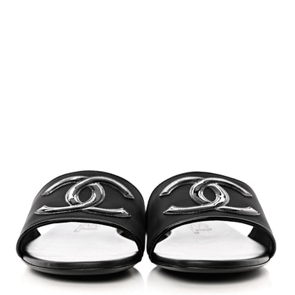 Chanel Mesh Patent Calfskin CC Mules 40 Black 2 of 9