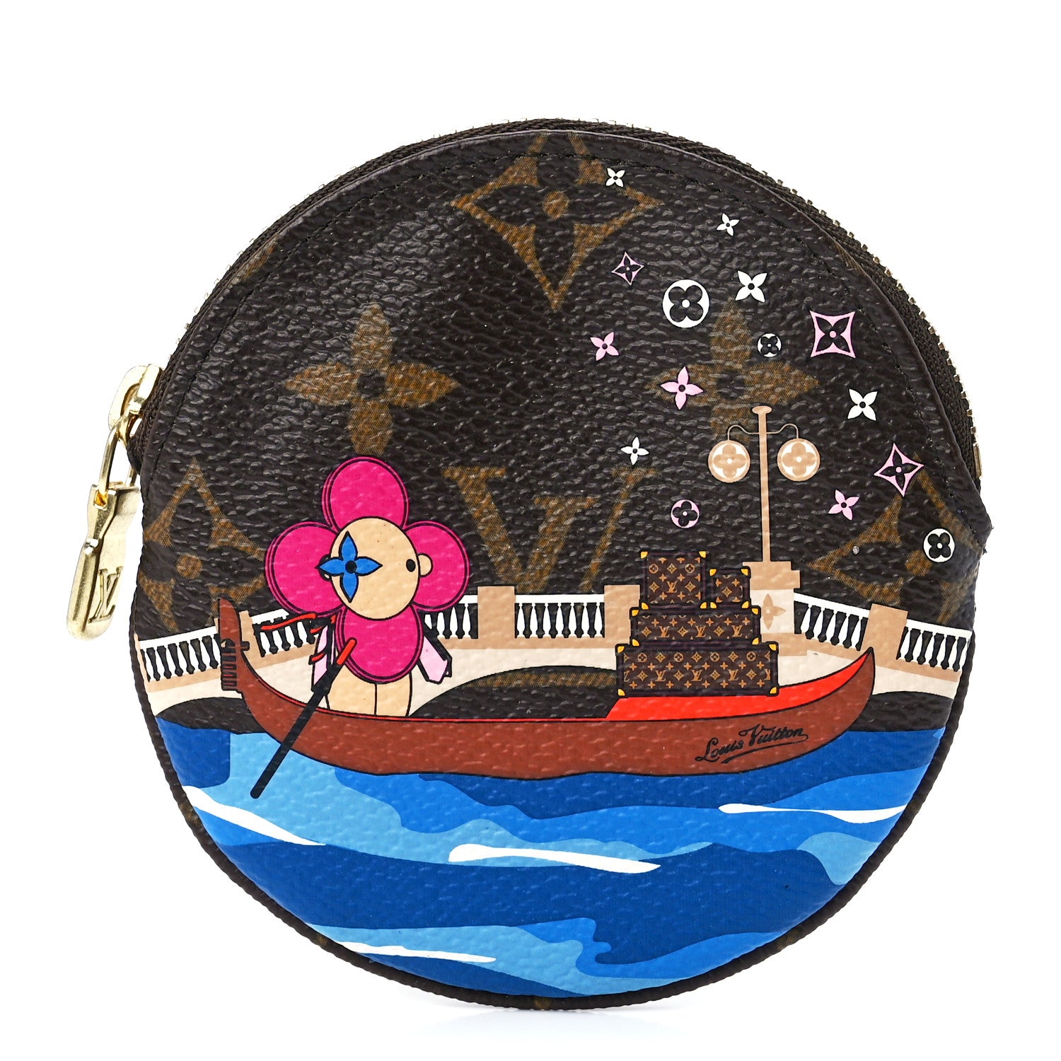 Louis Vuitton Monogram 2019 Christmas Animation Round Coin Purse Blue 1 of 10