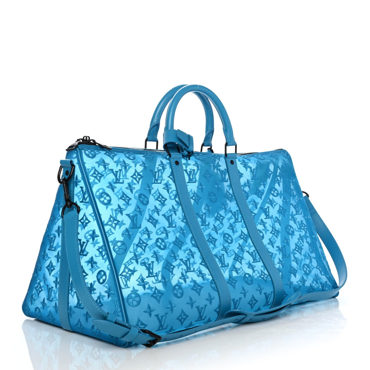 Monogram See Through Keepall Triangle Bandouliere 50 Turquoise
