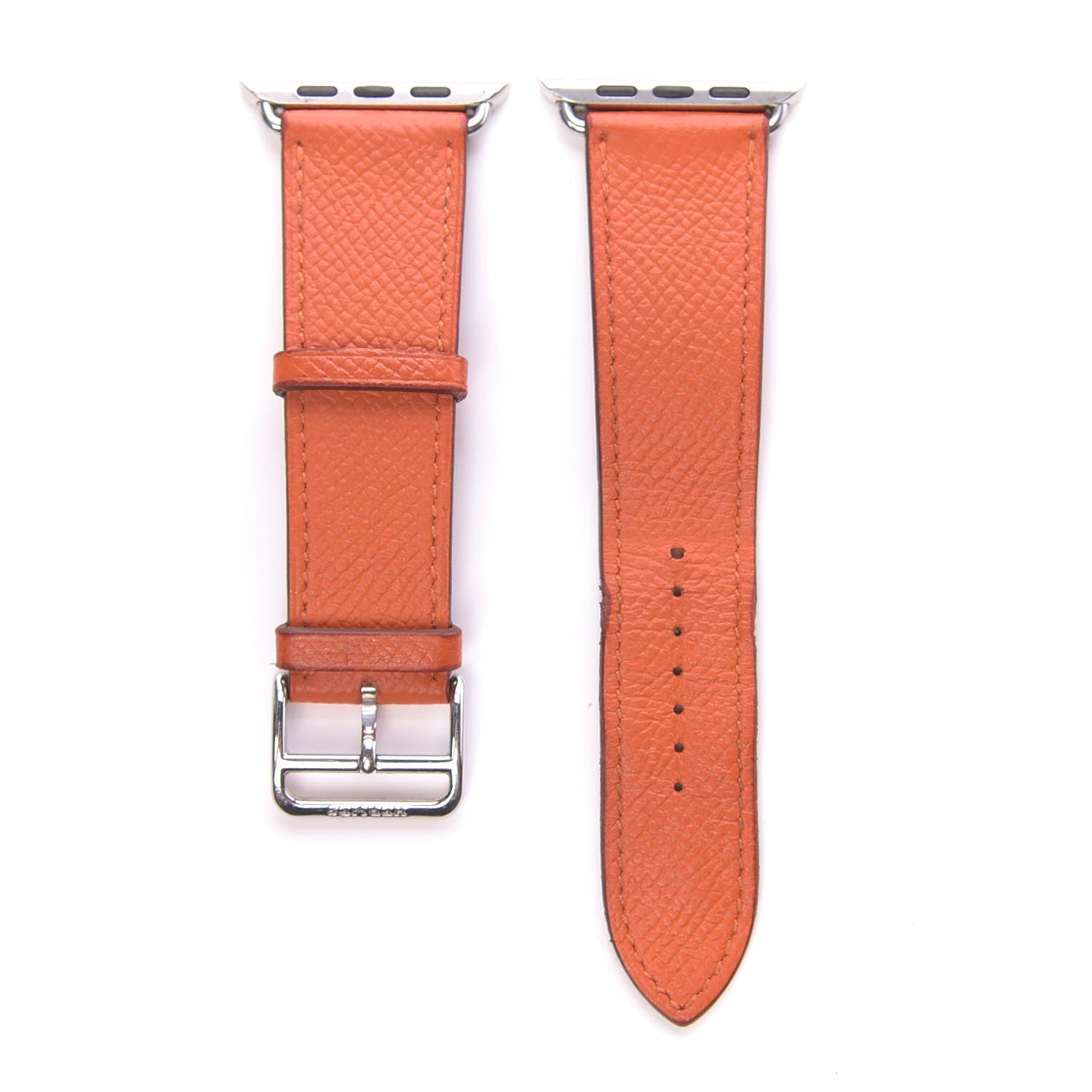 Hermes Epsom 42mm Apple Watch Single Tour Band Orange 1 of 8