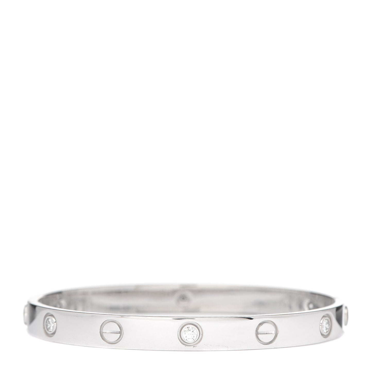18K White Gold 6 Diamond LOVE Bracelet 17