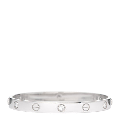 Cartier 18K White Gold 6 Diamond LOVE Bracelet 17 3 of 7