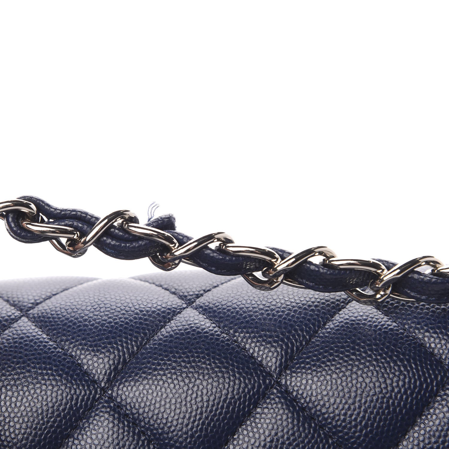 Chanel Caviar Quilted Jumbo Double Flap Navy Blue 11 of 12