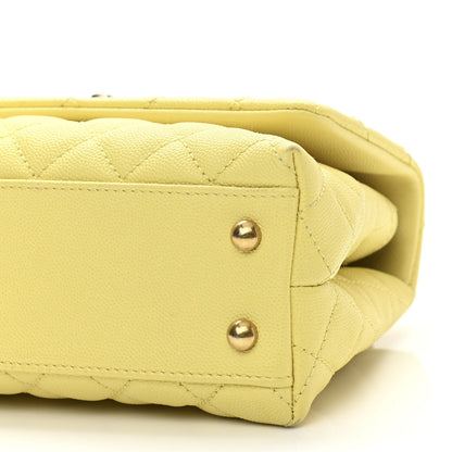 Chanel Caviar Quilted Mini Coco Handle Flap Yellow 9 of 10