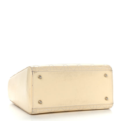 Christian Dior Patent Cannage Stitched Medium Lady Dior White 4 of 15