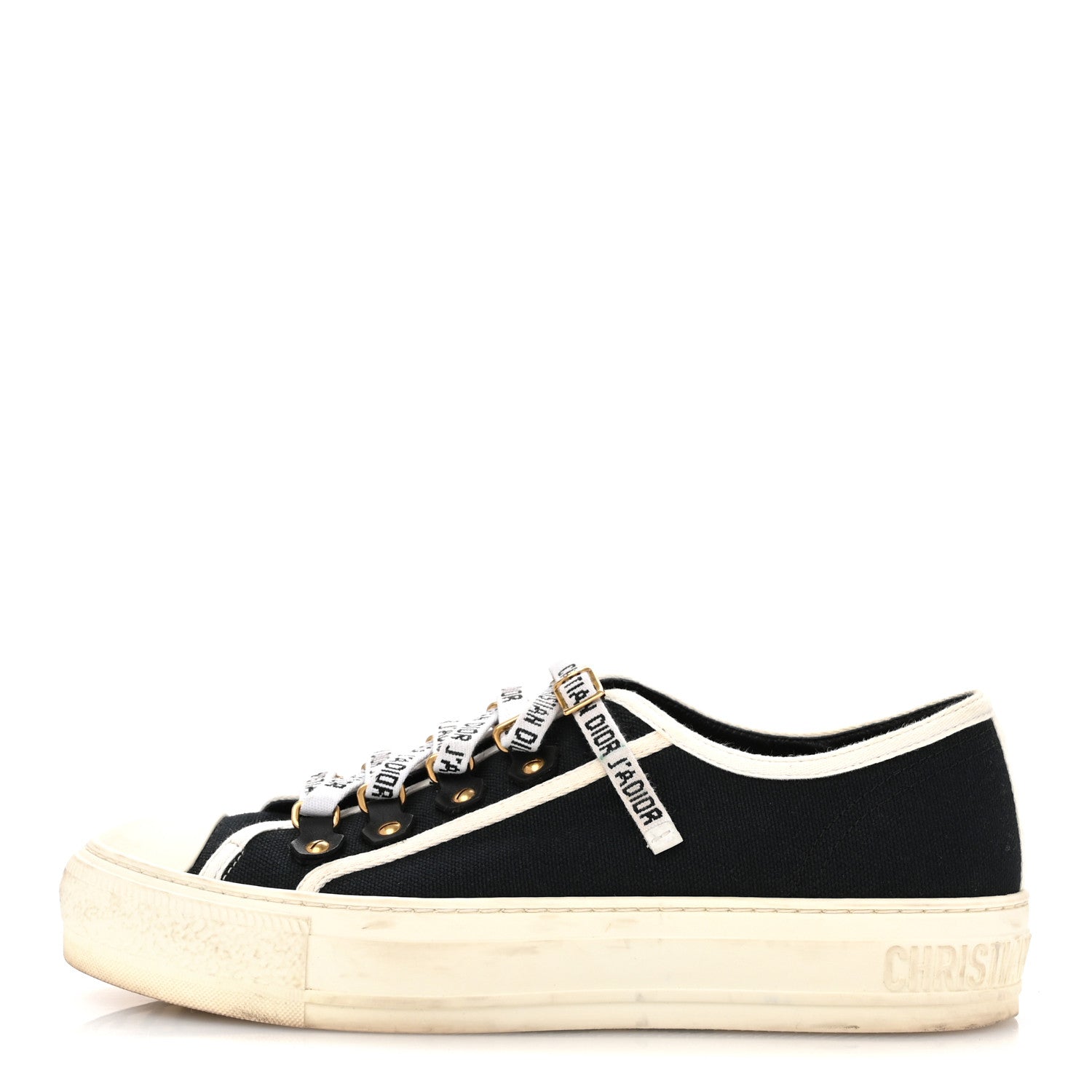 Christian Dior Canvas Walk'N'Dior Low Top Sneakers 36.5 Black 1 of 11