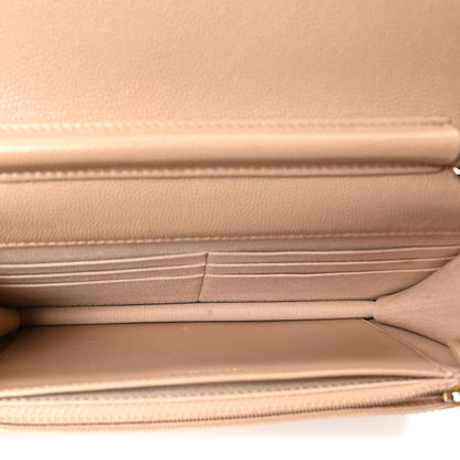 Chanel Caviar Quilted Crystal CC Wallet On Chain WOC Beige 5 of 10