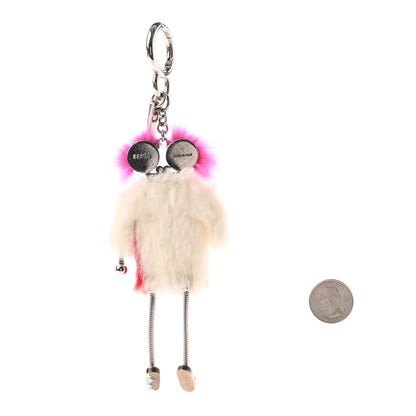 Fendi Rabbit Mink Fox Fur F is Fendi Teen Witch Bag Charm White Multicolor 2 of 5