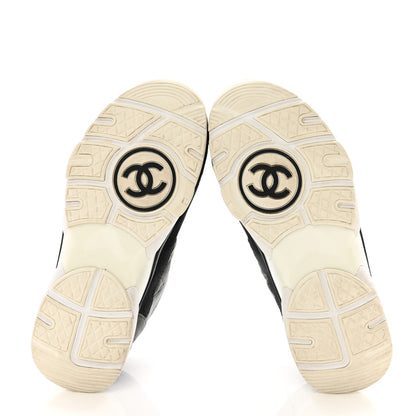 Chanel Fabric Suede Calfskin Quilted CC Sneakers 37 Dark Grey 5 of 15