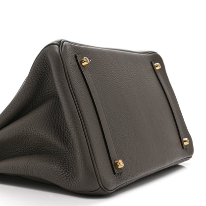 Hermes Taurillon Clemence Birkin 35 Etain 9 of 10