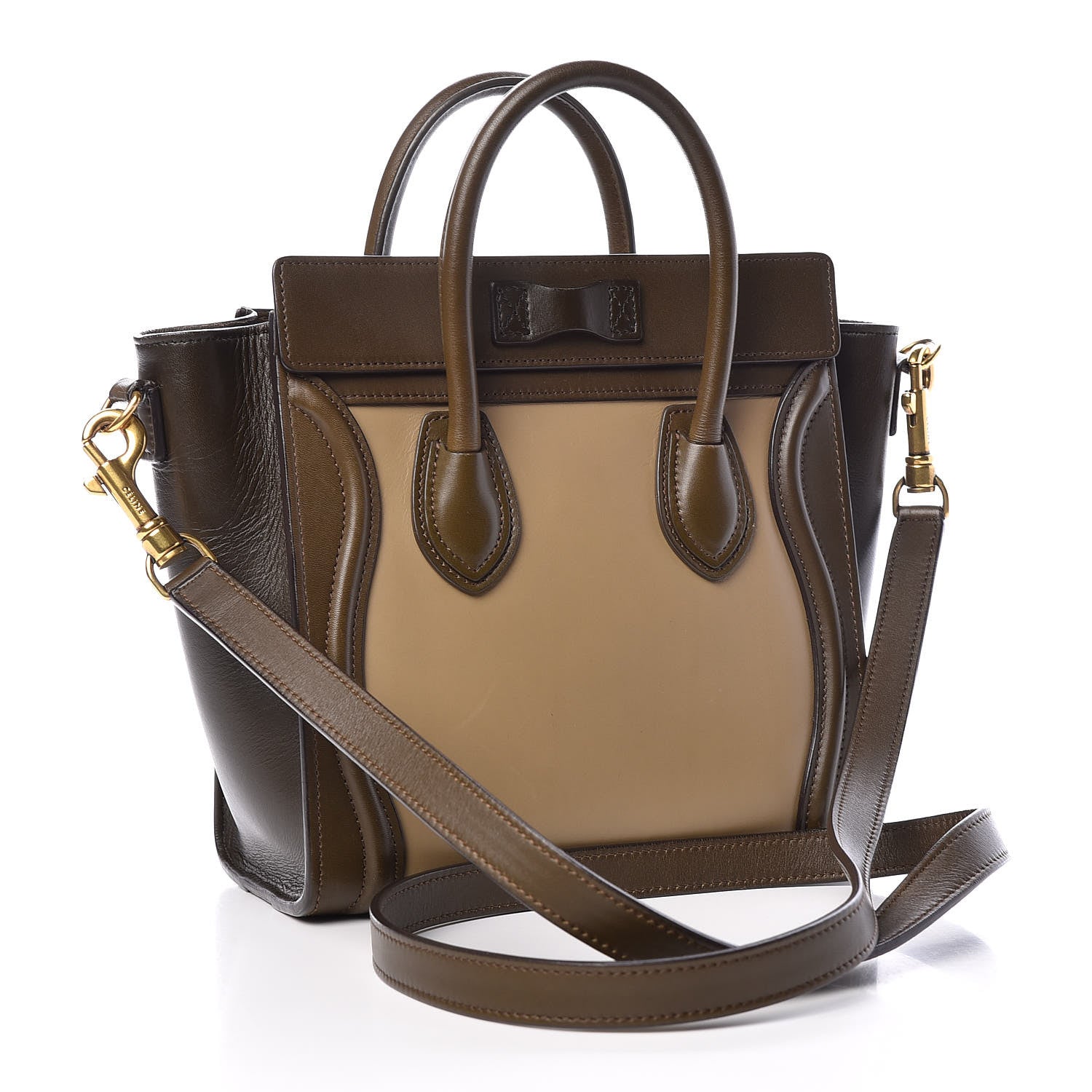 Celine Smooth Calfskin Nano Tri-Color Luggage Khaki 3 of 20
