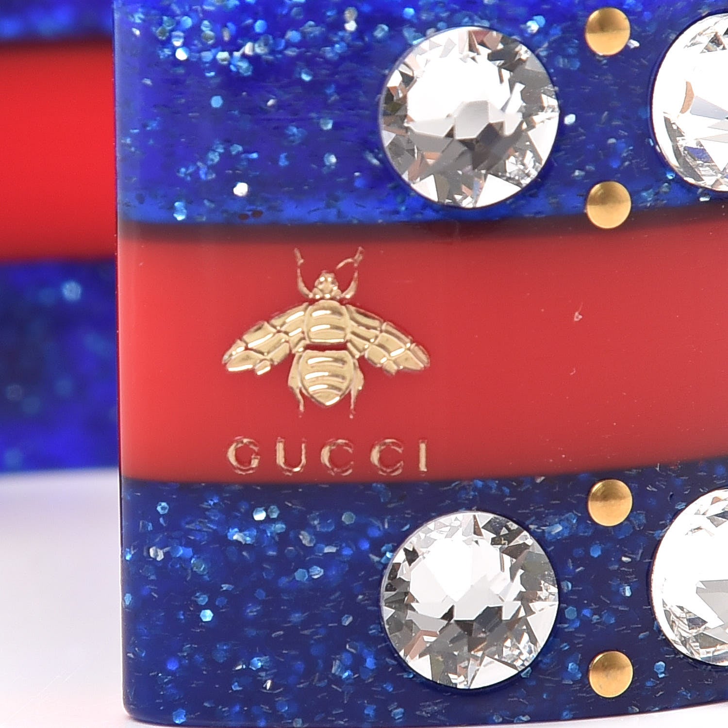 Gucci Crystal Web Cuff 16 Blue 4 of 5