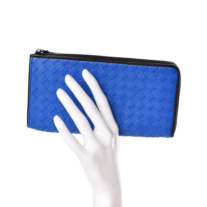 Bottega Veneta Nappa Intrecciato Zip Around Wallet Blue 2 of 7