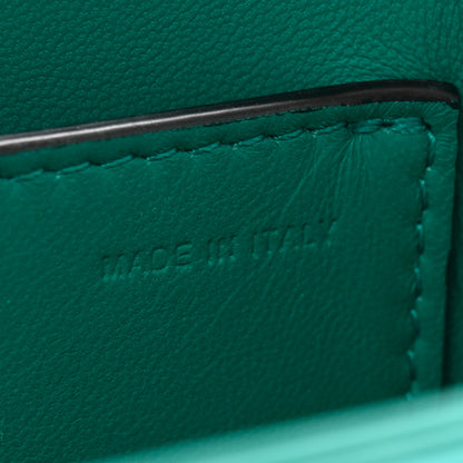 Valentino Garavani Nappa One Stud Chain Clutch Ultra Marine Green 7 of 12